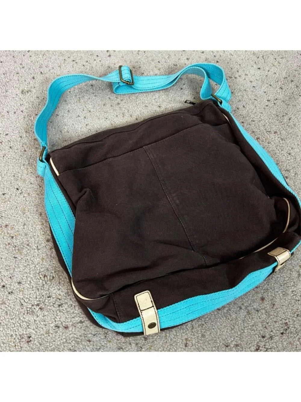 Y2K Gap 2000s 2006 Brown Canvas Messenger Bag Laptop School Travel Commute